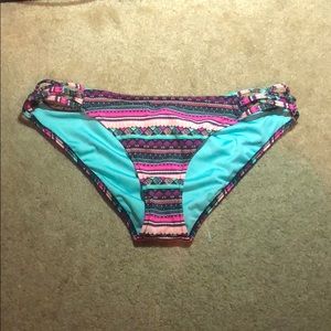 Colorful Aztec/Striped Bikini Bottoms
